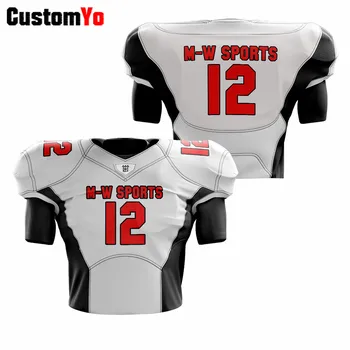 

V-Neck Elasticity Sleeve White Football Jersey Mesh American Football Jerseys