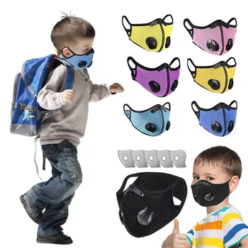 

Children Unisex Cycling Face Mask with Filters PM 2.5 Activated Carbon Mouth Cap Outdoor Sports Dustproof Protection Mascarillas
