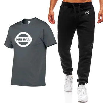 

Fashion Summer Men T Shirts forNissan Car Logo Print HipHop Casual Cotton Short Sleeve high quality T-shirt pants suit Men ClotB