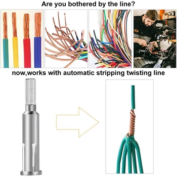 

5-In-1 Wire Stripping Twisting Tool Fully Automatic Stripping-Free Electrician Doubling Wire Connector for Power Drill Drivers