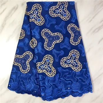 

High Quality royal blue French Lace Fabric Swiss Voile Lace Nigerian Cotton Lace Fabric For Everyone PL1025