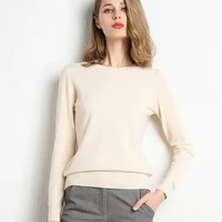 New Women  Autumn Winter Clothes Solid Round Collar Sweater Long-sleeved Knitted Pullovers Shirt Female Tops - Image 4