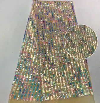 

Embroidered Net Fabric with beads With super Quality yaking-59.3801 African Tulle Lace Fabric For party Dress