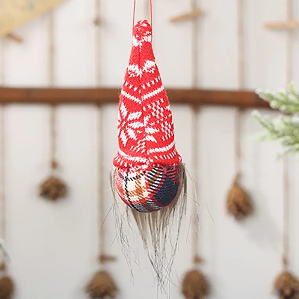 New Year's ball point hat without face doll pendant Decorative deer Christmas Faceless Gnome Santa Xmas Tree Hanging@40