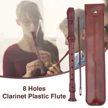 8 отверстий кларнет пластиковая Флейта с чистящей палкой и сумкой для хранения для детей начинающих любителей инструментов