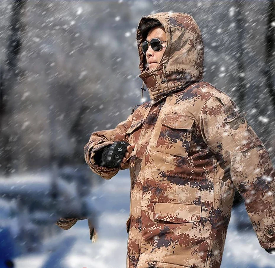 Зимняя куртка-Парка мужская длинная канадская куртка Военный меховой капюшон Теплый Тренч Камуфляжный Тактический бомбер армейская Корейская парка