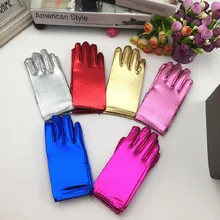 Короткие блестящие перчатки длиной до запястья элегантные золотые перчатки для банкета на запястье Вечерние перчатки для танцев gant mariage ST264