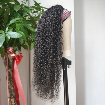 

Kinky Curly Headband Wig Human Hair Wigs Cheap Brazilian High Density Natural Color Remy Scarf Headband Wigs For Black Women