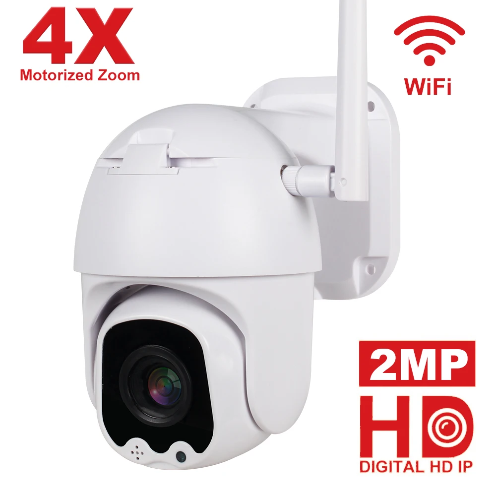 1080P PTZ IP камера Wi-Fi уличная скоростная купольная беспроводная домашняя Камера Безопасности s Pan Tilt 4X Zoom 2MP сеть видеонаблюдения