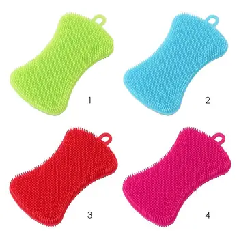 

Eco-friendly Silicone Dish Washing Brush Pot Pan Cleaning Sponge Scrubber Kitchen Cleaning Tool