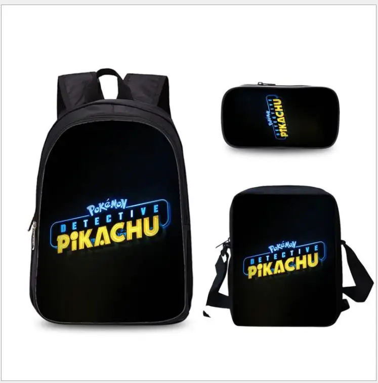 3 шт./компл. Pokemon Detective сумки с Пикачу с рисунком аниме школьные ранцы для мальчиков и девочек Подарки два Слои рюкзак для детей Mochilas - Цвет: as pictures