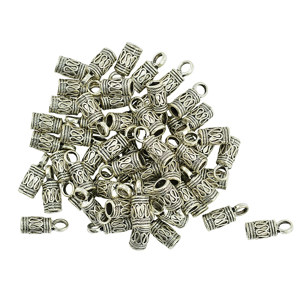 50 Pieces Bell Shape Cord End Caps Stopper Findings For DIY Bracelet Necklace Jewelry 4mm