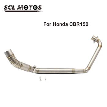 

SCL MOTOS 1 Set Motorcycle Stainless Steel Exhaust Pipe Full System Front Middle Link Pipe Slip-on For Honda CBR150 2013-2017