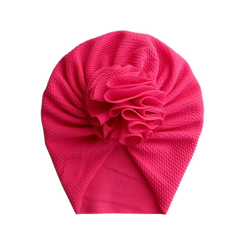 best baby accessories of year Cute Flower Baby Girl Indian Hat Solid Color Newborn Infant Cap Beanies Headwrap Kids Hat Turban Bonnet Baby Accessories discount Baby Accessories