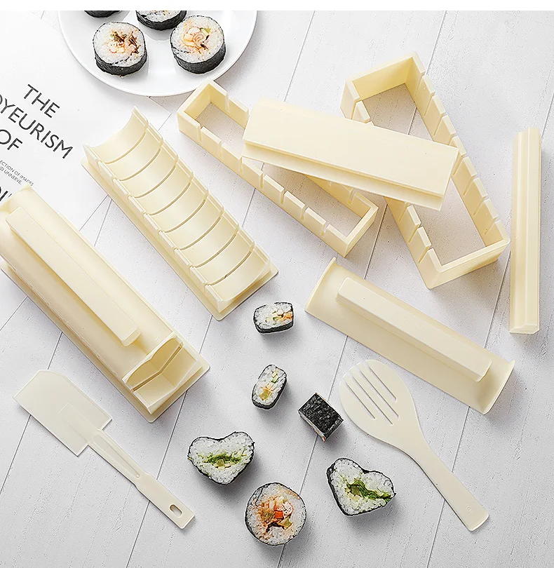 12pcs/set, Sushi Making Kit, Sushi Maker, Sushi Roll Maker Set With Sushi  Knife, Rice Ball Mold, Sushi Mold, Rice Spoon, DIY Sushi Making Tools, Prefe