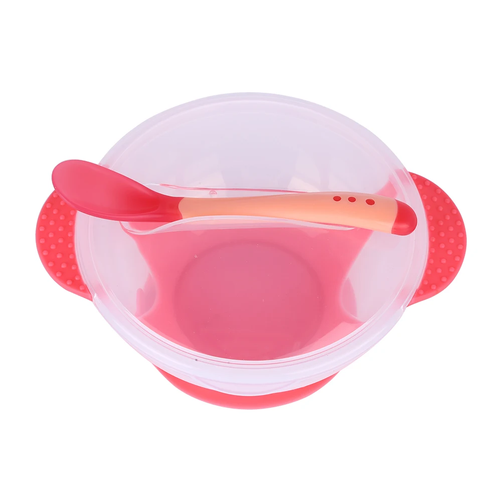 1 pc/3 шт./компл. столовая посуда всасывания Температура посуда ложка зондирования миски для кормления детское питание с ужин чаша для малышей