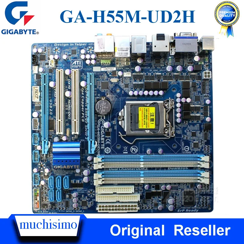 Socket LGA 1156 GIGABYTE GA-H55M-UD2H настольная материнская плата DDR3 ...