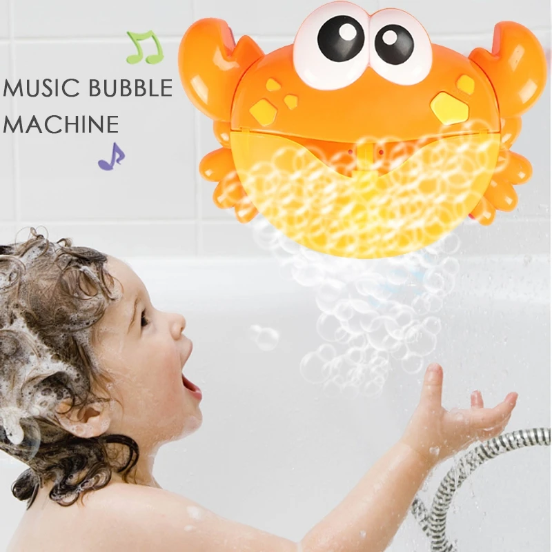 

Crab Shape Bubble Maker Wall Mounted Baby Bath Bubble Toy Automatic Blower Machine With 12 Nursery Songs For Infant Baby Kids