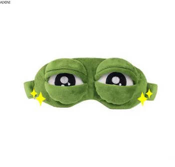 

2Pcs Funny Creative The Frog Sad Frog 3D Eye Mask Cover Cartoon Kawaii Plush Sleeping Mask Cute Anime Gift CuteChristmas Toy