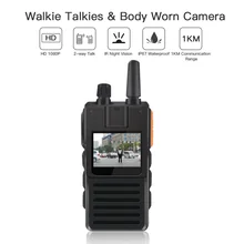 Полицейская камера HD 1080P ночного видения DVR рекордер 2-way Радио Walkie Talkie 1 км видео безопасности домофон водонепроницаемый