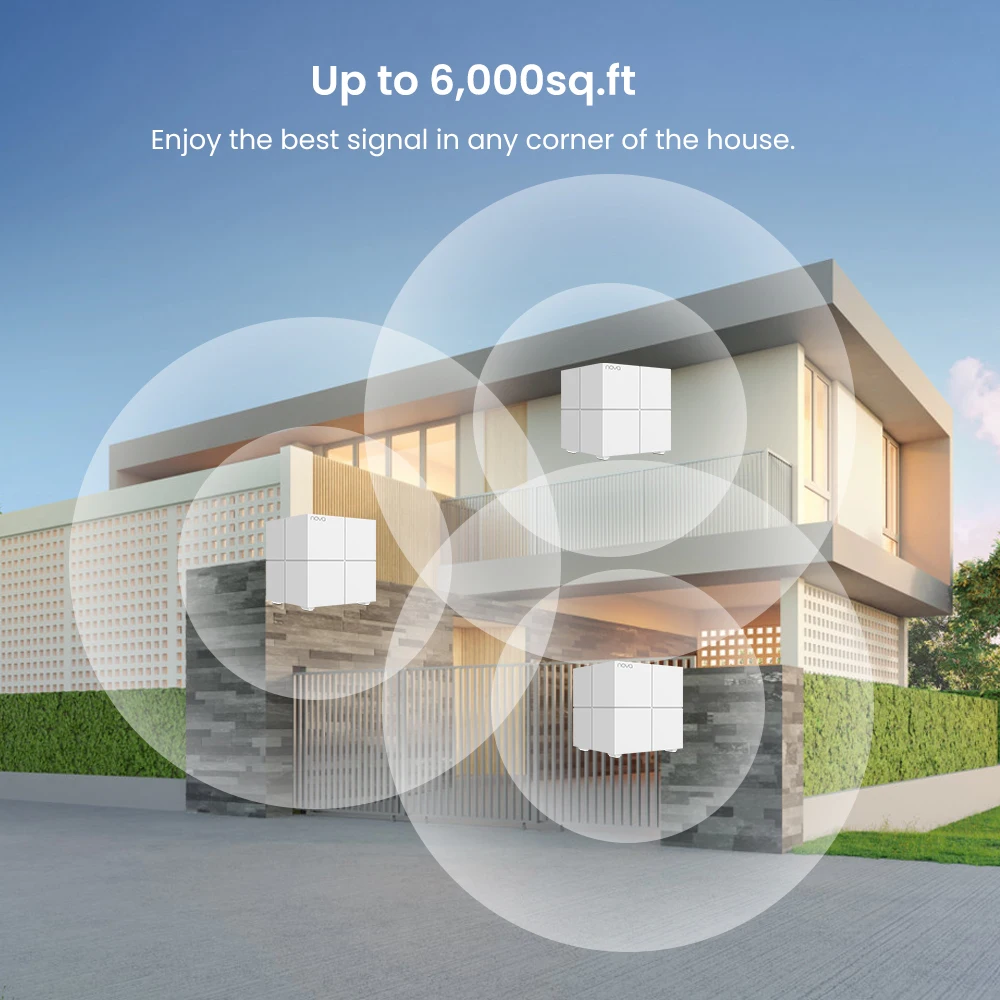 Tenda MW6 WIFI Router Mesh WiFi System (3 pack) Global Version NOVA Router WIFI Wireless Reapeter Extend Work APP Remote Manage