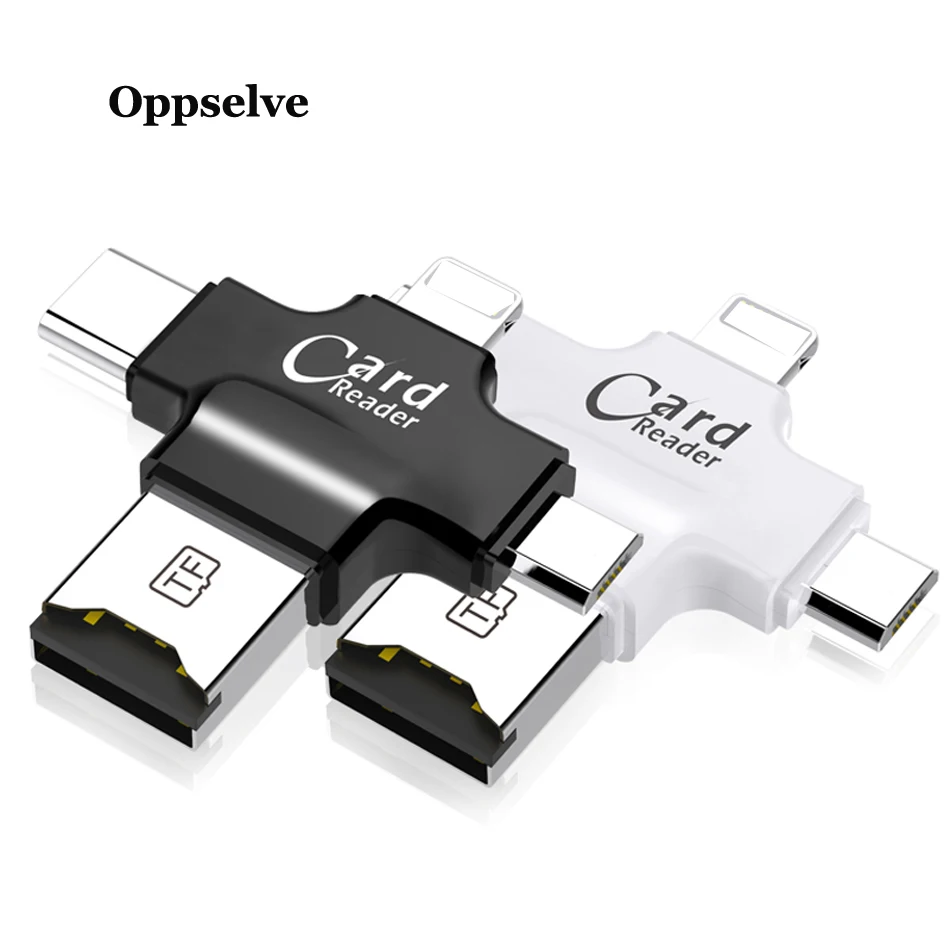 

Oppselve 4 in 1 i Flash Drive USB Micro SD&TF Card Reader Adapter for iPhone Pro 11 X Max 6 7 iPad Macbook Android Camera Reader