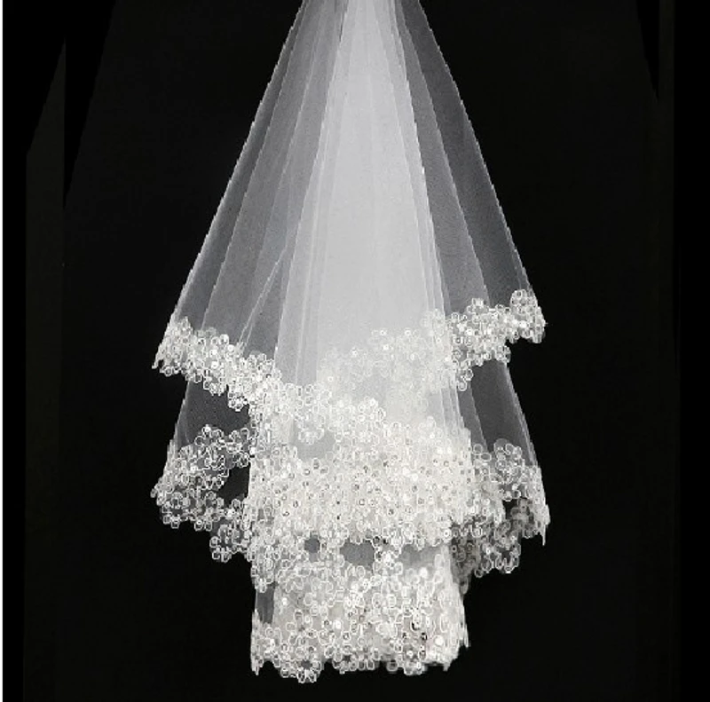 Свадебные аксессуары короткая фата для невесты без гребня белая/слоновая кость кружевная вуаль Высокое качество Свадебные вуали