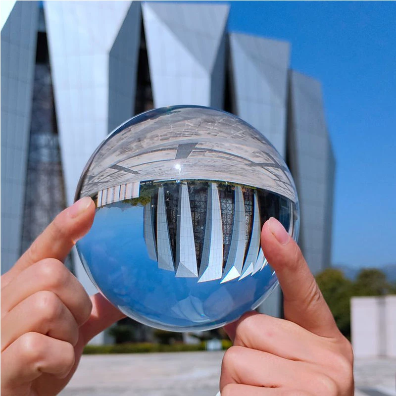 Clear Glass Crystal Ball Healing Sphere Photography Props Lensball Decor Gift