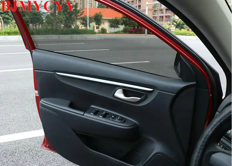 BJMYCYY 4 шт. для KIA K2 KX CROSS Автомобильная Дверная панель яркая отделка Декоративная нержавеющая сталь