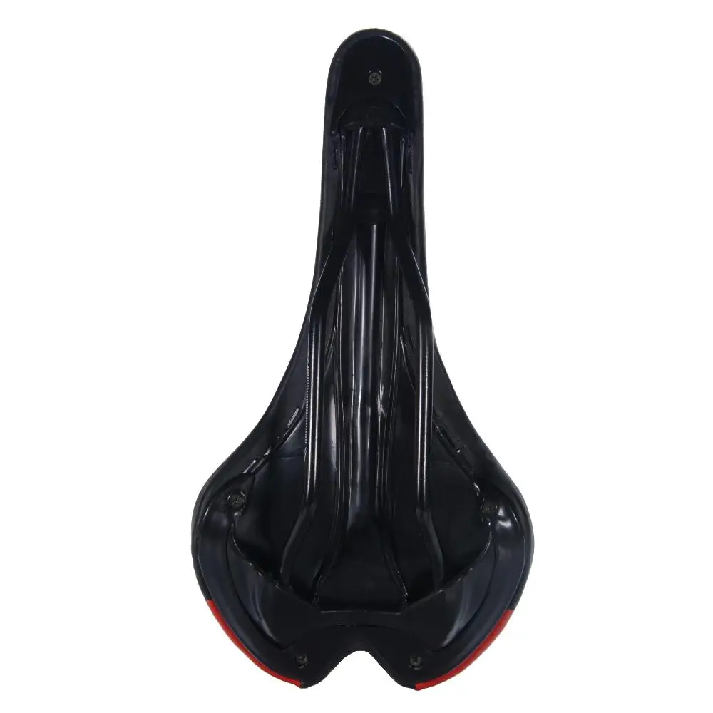 black red Велосипедное седло для фиксированной передачи MTB шоссейное велосипедное седло из искусственной кожи дышащее мягкое губчатое сиденье Подушка пэчворк цвет - Цвет: black red