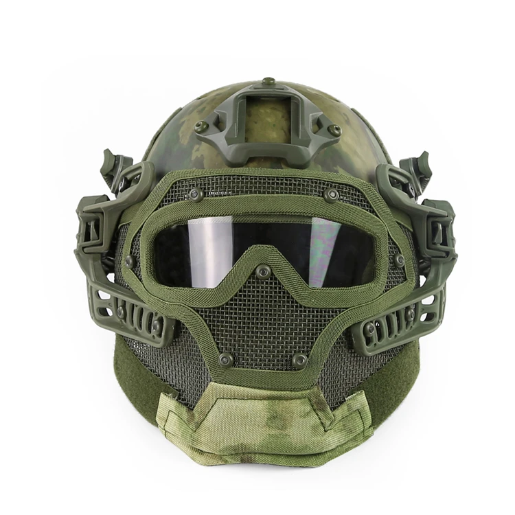 Армейский Военный Тактический шлем открытый защитный Пейнтбол страйкбол шлем с Goggle легкий 2 боковой рельс полный маска для лица