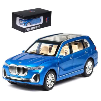 

1:24 Diecast Toy Car Model Alloy Simulation X7 Metal Car Doors Open Pull Back Lighting Car Kids Toys Cars Collection Boy Gift