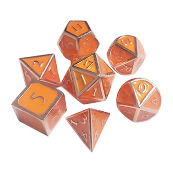 

7pcs KTV Digital Number Easy Read Party Board Game Home Toys Zinc Alloy Bar Entertainment Gift Polyhedral Dice Set Props Table