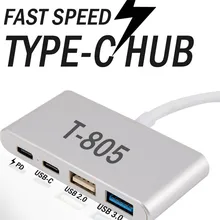 CARPRIE 4IN1 быстро Скорость Тип-C USB HUB 4-Порты и разъёмы мульти Порты и разъёмы конвертер для смартфона и компьютера