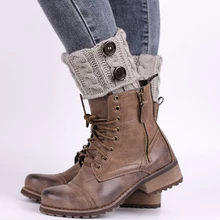 Женские вязаные шерстяные носки, теплые короткие пуговицы, Изогнутые ноги, теплые, для кормящих, теплые, для ног