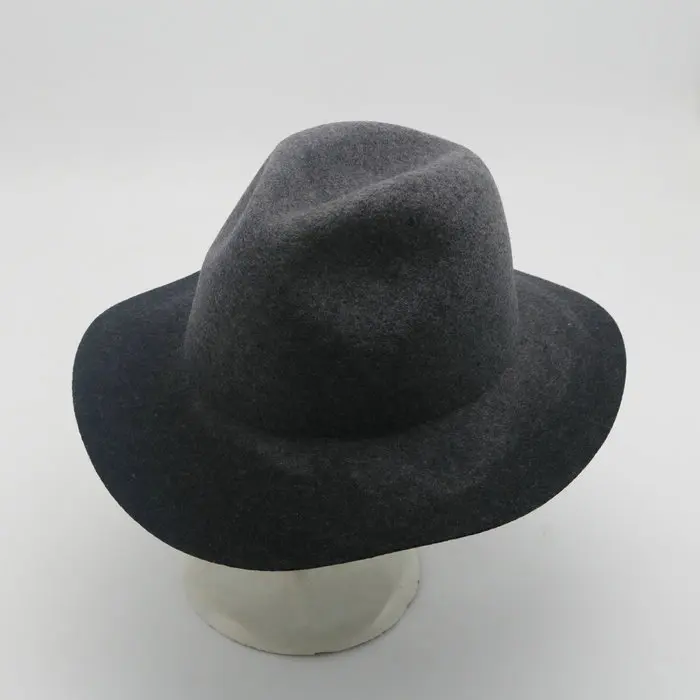 solid grey 01909-baoliu-bee Зимняя шерстяная специальная крашеная грейдационная Шляпа Fedora для мужчин и женщин для отдыха Панама шляпа - Цвет: solid grey