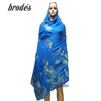 

African scarfs plain embroidered women big size scarf headscarf for shawls pashmina