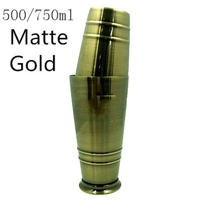 Matte Gold 500/700 мл нержавеющая сталь коктейль Бостонский бар шейкер барный инструмент аксессуар - Цвет: Matte Gold