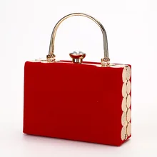 Элегантные велюровые женские вечерние сумки с твердой поверхностью, прямоугольная сумка в коробке, модные вечерние сумки черного и красного цвета, женские клатчи