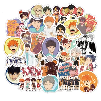 

100pcs/Pack Haikyuu Anime Stickers Waterproof PVC Skateboard Laptop Guitar Luggage Vsco Cool Graffiti Sticker Kids Toys