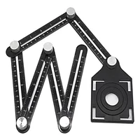 Tile Hole Locator Adjustable Tool Masonry Glass Fixed Angle Measuring Ruler Universal Angular Template Izer 4/6/12 Slides/Fold 2