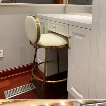 

Modern Bar Chair Back Counter Stool Special Stool For Nordic Jewelry Store Simple Front Desk Cash Register High Foot Bar
