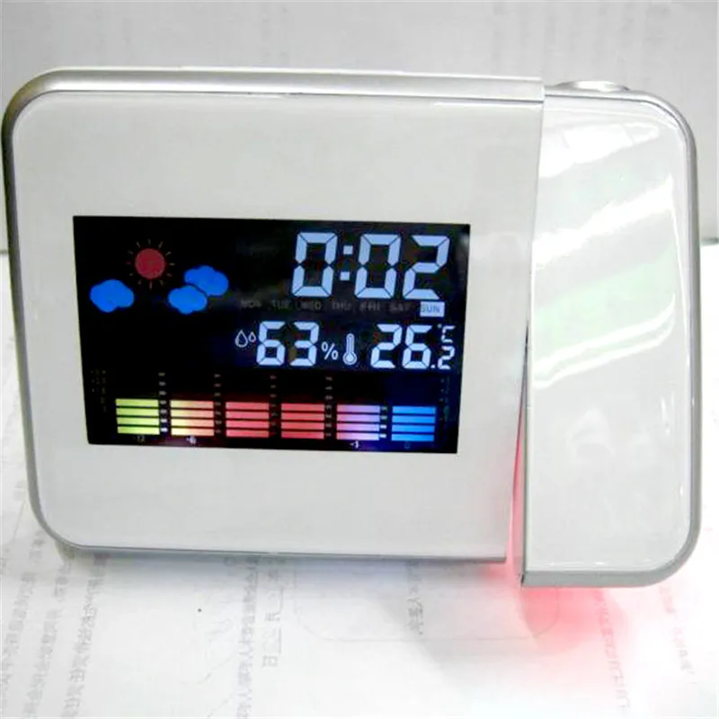 USB Зарядное устройство Настольный светодиодный часы светодиодный цифровой проекции будильник Температура термометр стол показывает дату и время Дисплей проектор календарь