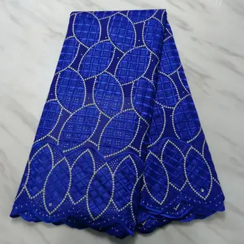 

2019 High Quality Rhinestones Swiss Voile Lace Farbics With Stones Guinea African Stones Cotton Laces Prom Dress Swiss Material