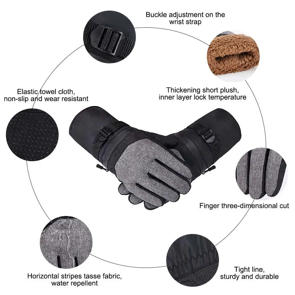 Унисекс Мужские и женские зимние теплые перчатки свободный размер ветрозащитные брызгозащитные спортивные перчатки для езды на велосипеде