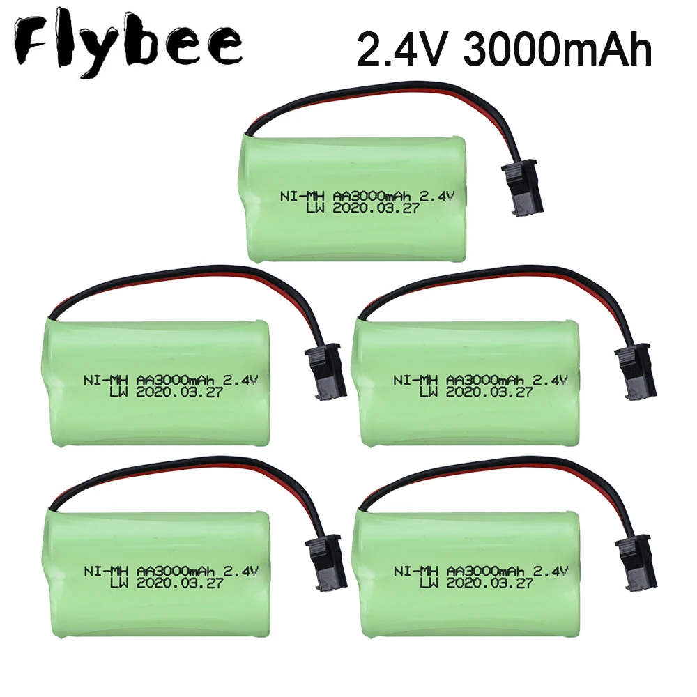 Sm Plug 2.4 V 3000Mah Nimh Batteria Per Rc Toy Car Tanks Treni Robot Boat Gun Ni-Mh Aa 2400 Mah 2.4 V Batteria Ricaricabile 1-5 Pz