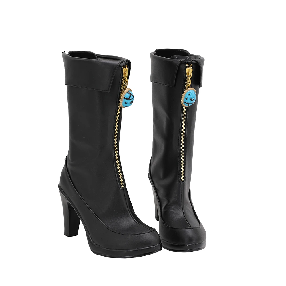 JoJo's Bizarre Adventure Female Giorno Giovanna Cosplay Boots Black High Heel Shoes Custom Made (5)