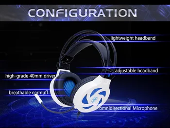 

1PC Gaming Headphone SY855MV Over-the-head Design Full-range Stereo Headset With Noise-canceling Microphon
