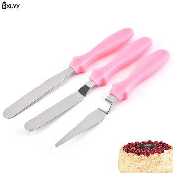 

BXLYY 2020 Hot 3pc/set Stainless Steel Color Cream Spatula Cake Cream Scraper Baking Tool Kitchen Cake Decoration Tool Wedding.8