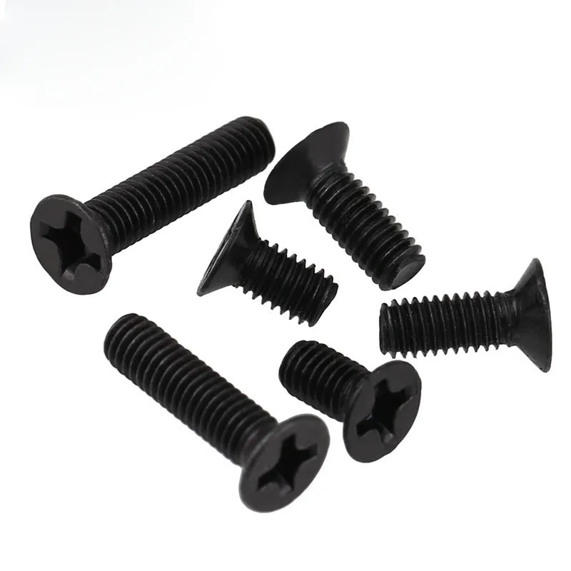

M1 M1.2 M1.4 M1.6 M1.7 Phillips Cross Recessed Flat Head Machine Screw Metric Thread Small Countersunk Bolt Steel Black
